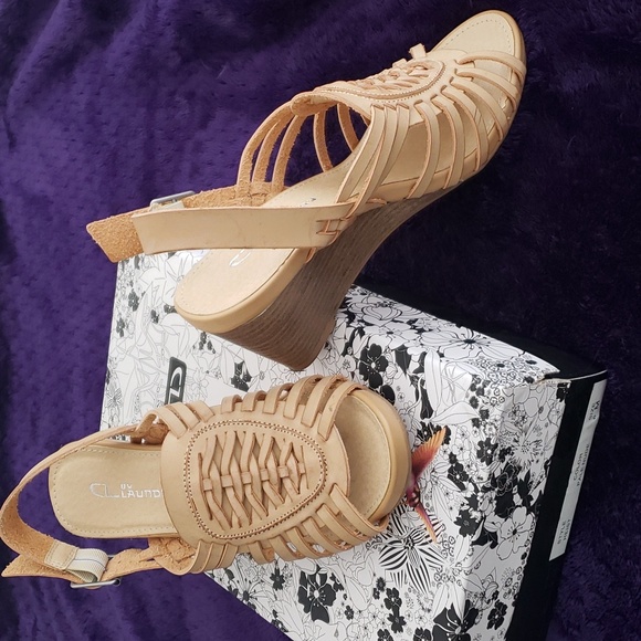 Leather Wedge Sandals - Picture 2 of 4